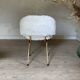 Chaise cocktail vintage moumoute blanche