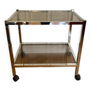 desserte roulettes chrome