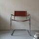 pair of tibular chairs design metal and leather, 1970