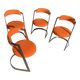 Four stainless steel armchairs from the 70s