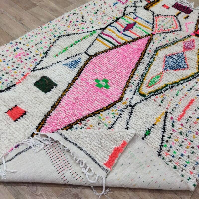 Handmade wool Berber rug 295x190 cm