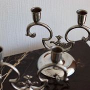 Pair of vintage Swedish pewter candleholders by Svenskt Tenn