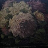 Painting of 19 roses from the garden, oil on wood.