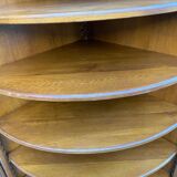 19th-century quarter-round oak solid wood corner library