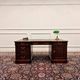Classic English partner desk green leather