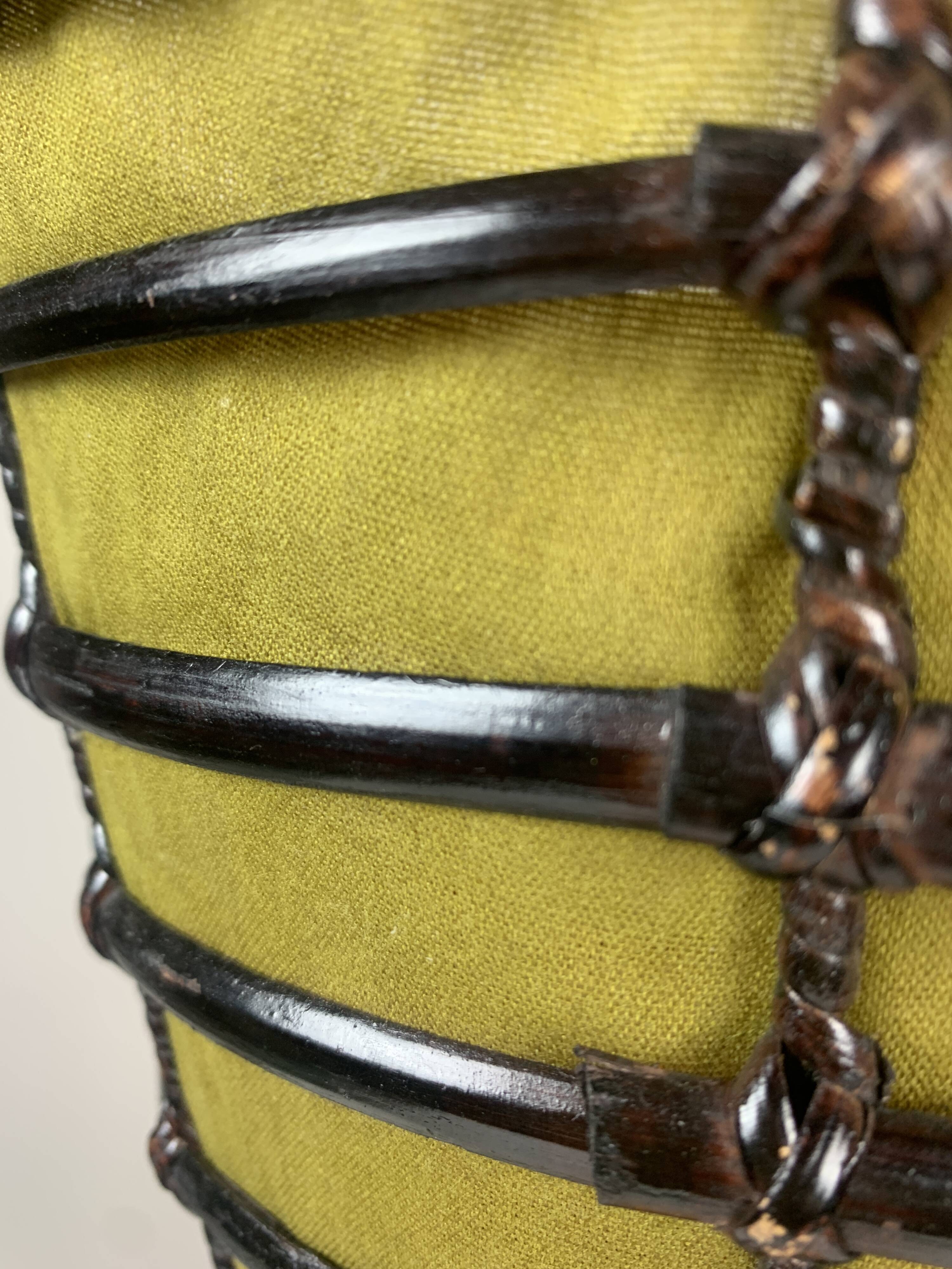 Bamboo and fabric floor lamp