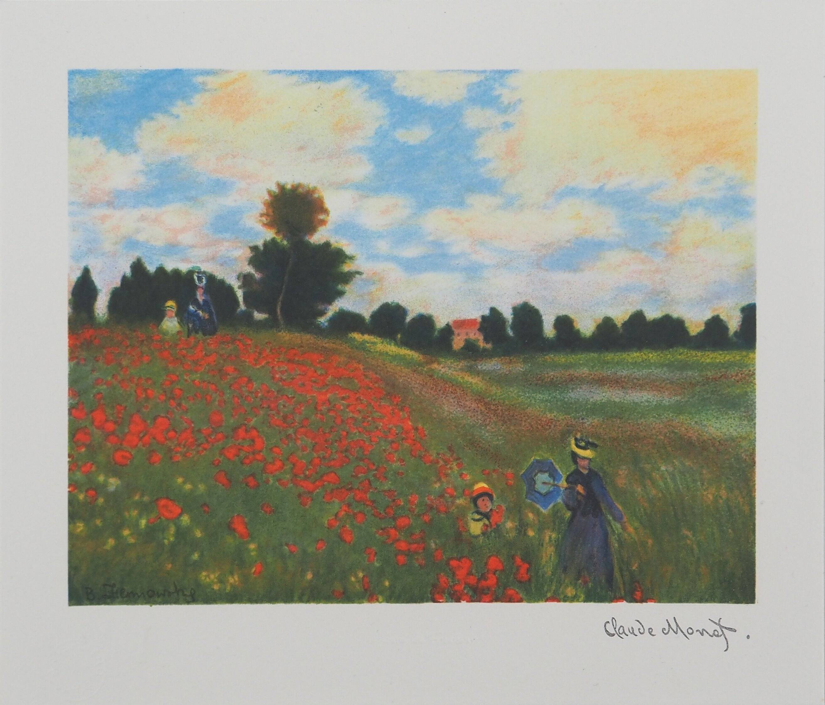 Claude Monet: Poppy Field, signed lithograph