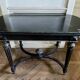 Table Pedestal table Napoleon III XIXth in black and gilded wood
