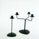 Three-light wrought iron candle holder, Minimalist, Vintage