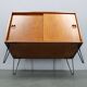 Danish mid-century teak cabinet with sliding doors, refurbished, 1960s