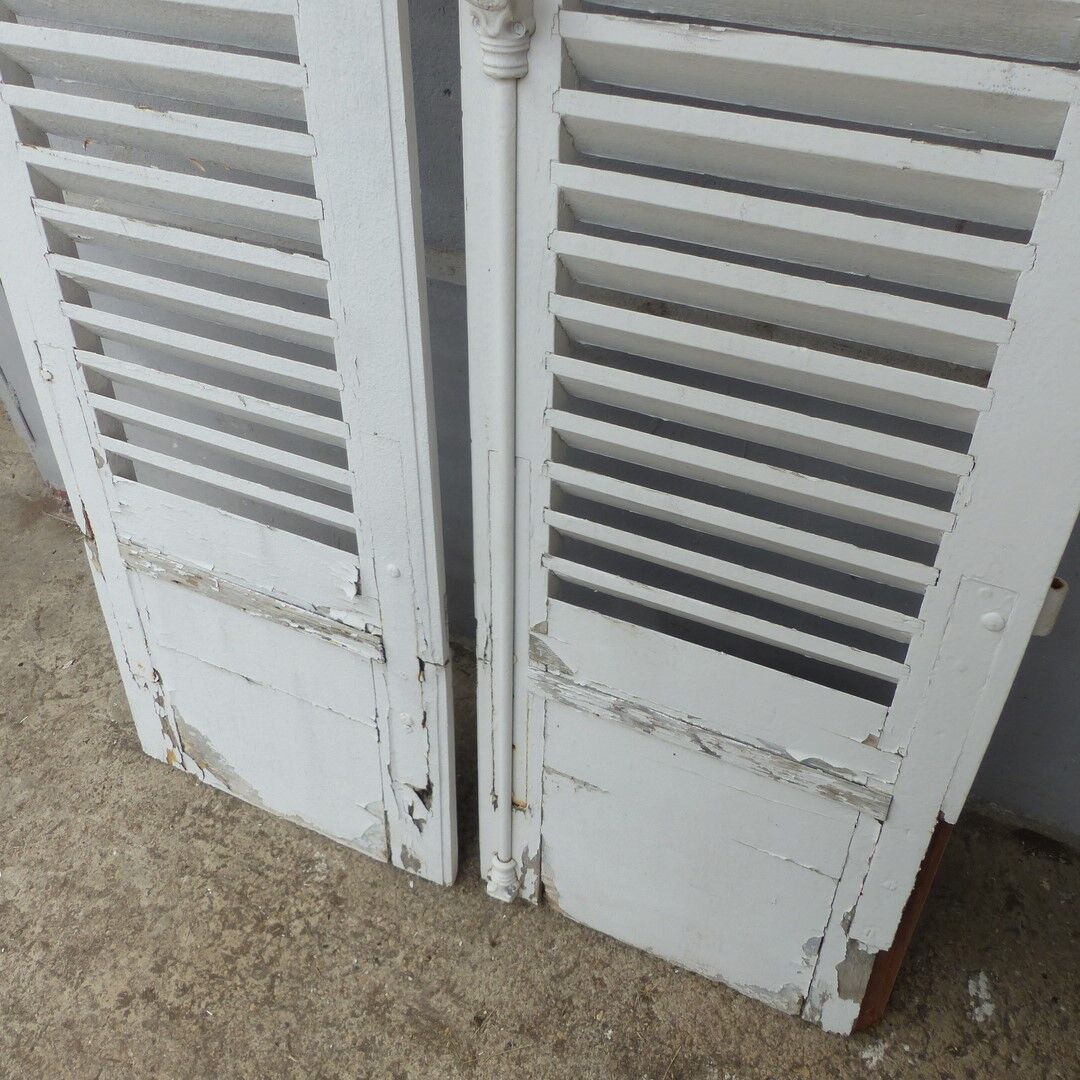 Old wooden shutters louvers 2 leafs
