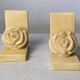 Pair of Neo-Classical Camellia Alabaster Bookends - 1940s