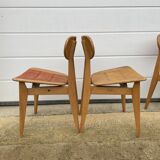 Series of 4 mulched chairs 1950 Roger landault publisher robert sentou