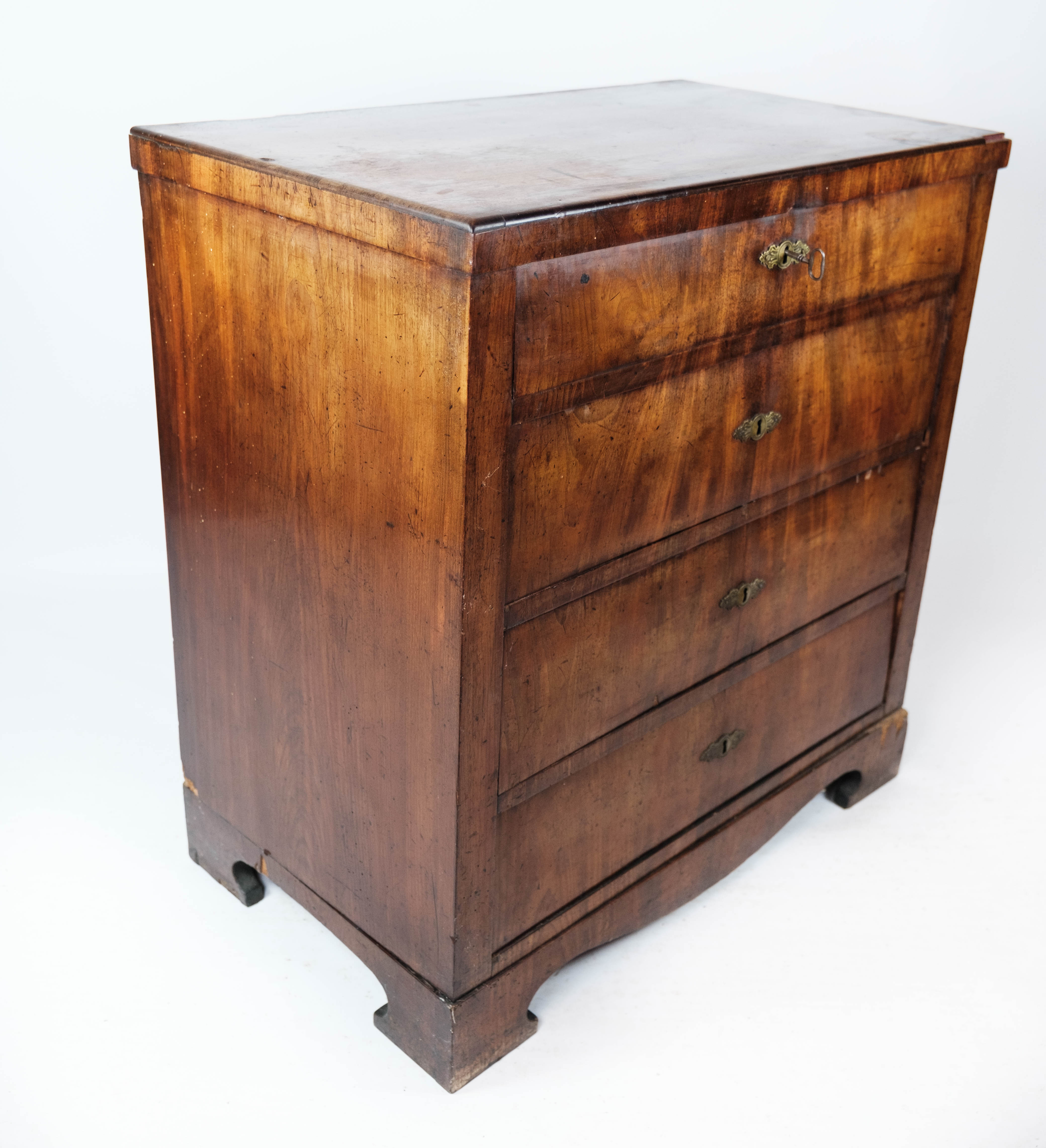 Empire chest of drawers with four drawers of mahogany, 1840s