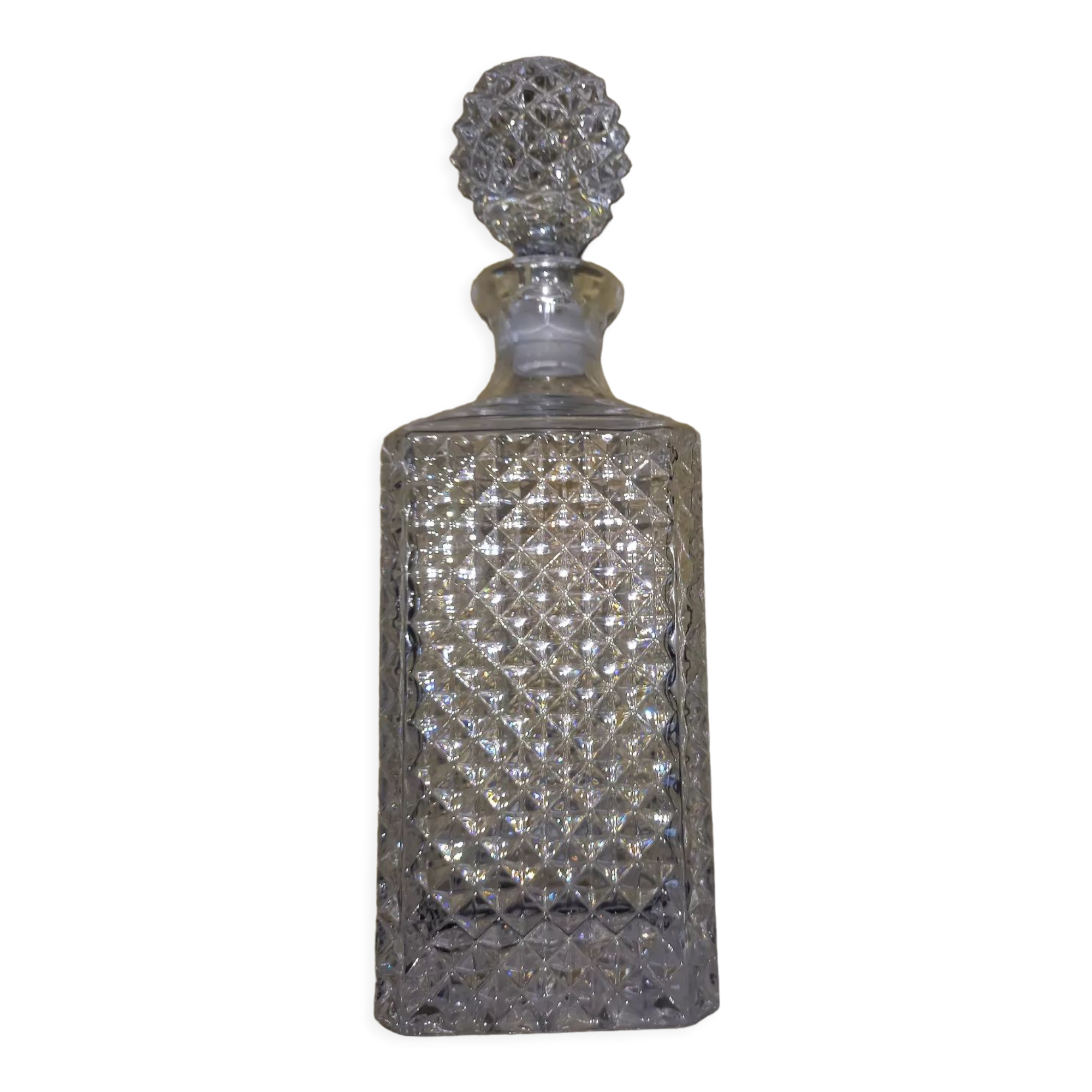 Carafe a whisky en verre avec son bouchon d'origine
