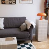 Ceramic coffee table-rectangular-tiles-white-matt white-Tile table