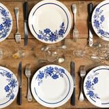 Set of 6 old flat plates
