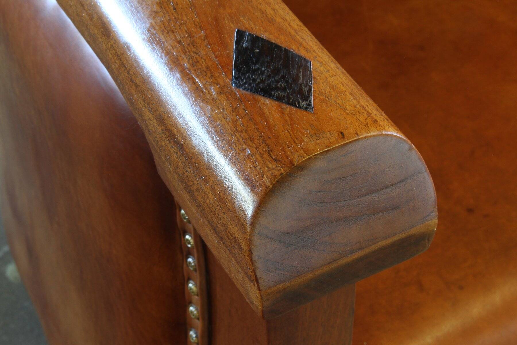 Set of vintage club chairs in leather, 1920s