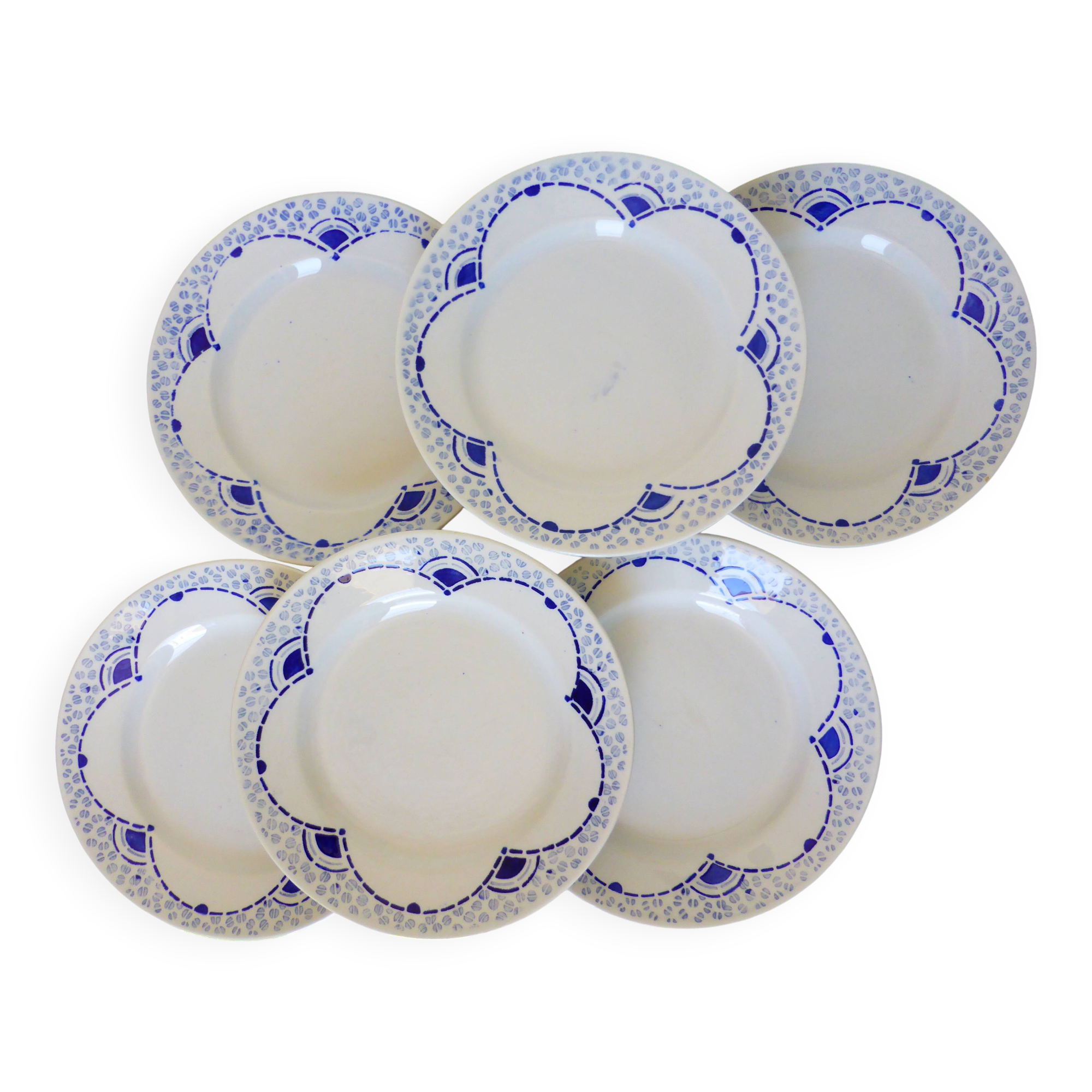 6 Gien dessert plates, Pervenche pattern 2106184