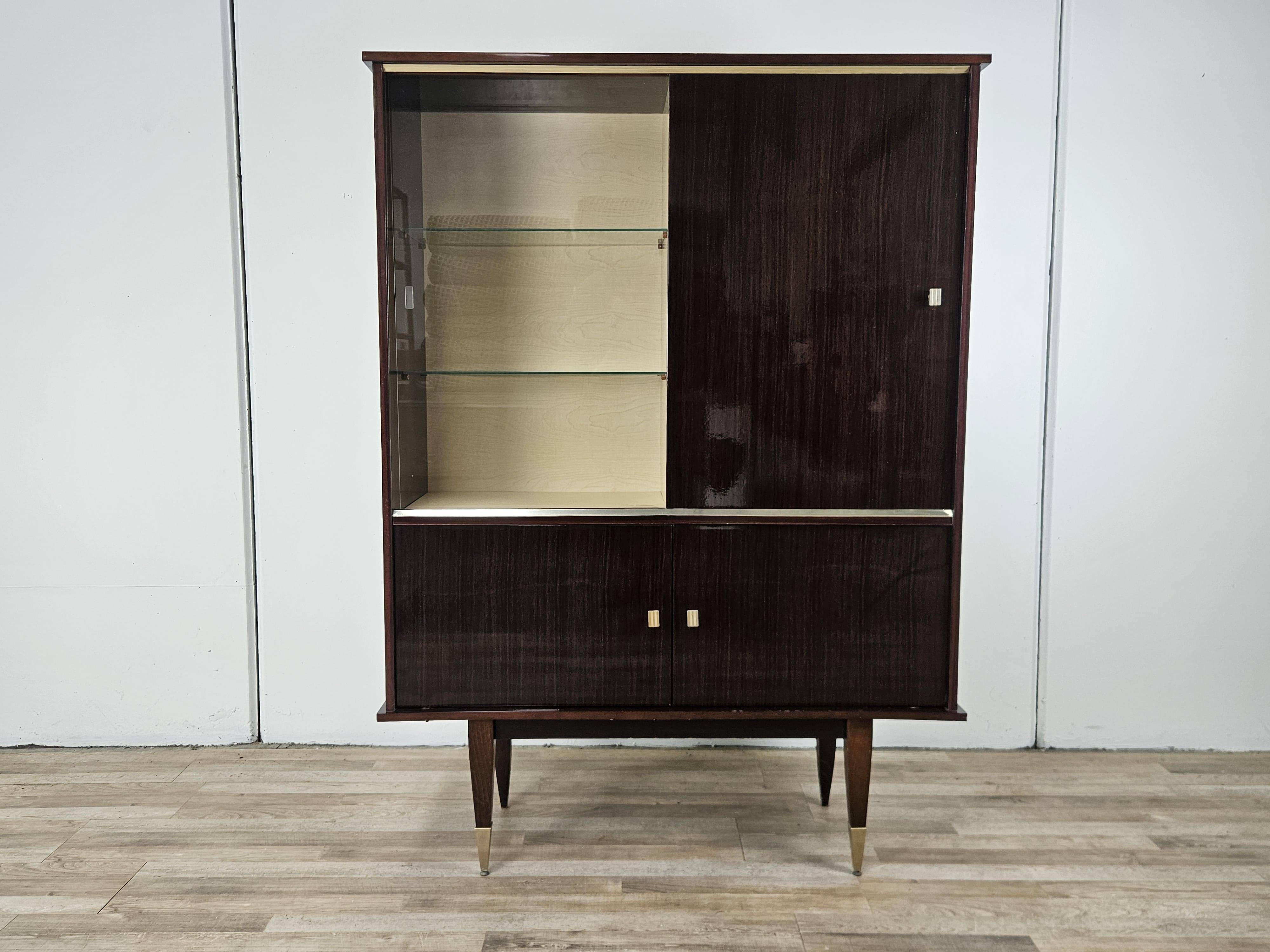 1950s rosewood display cabinet