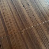 Scandinavian round teak dining table from the 60s extendable