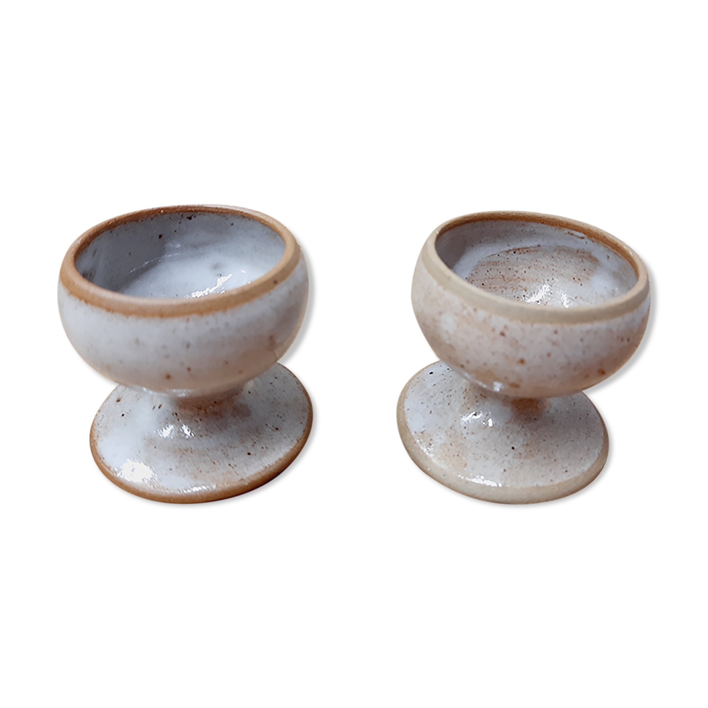 Paire de coquetiers grès de Puisaye