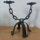 Brutalist wrought iron chandelier