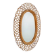 Wall mirror with rattan frame, 1950s