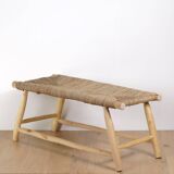 Moroccan handcrafted bench in wood and cord 100x40x40cm
