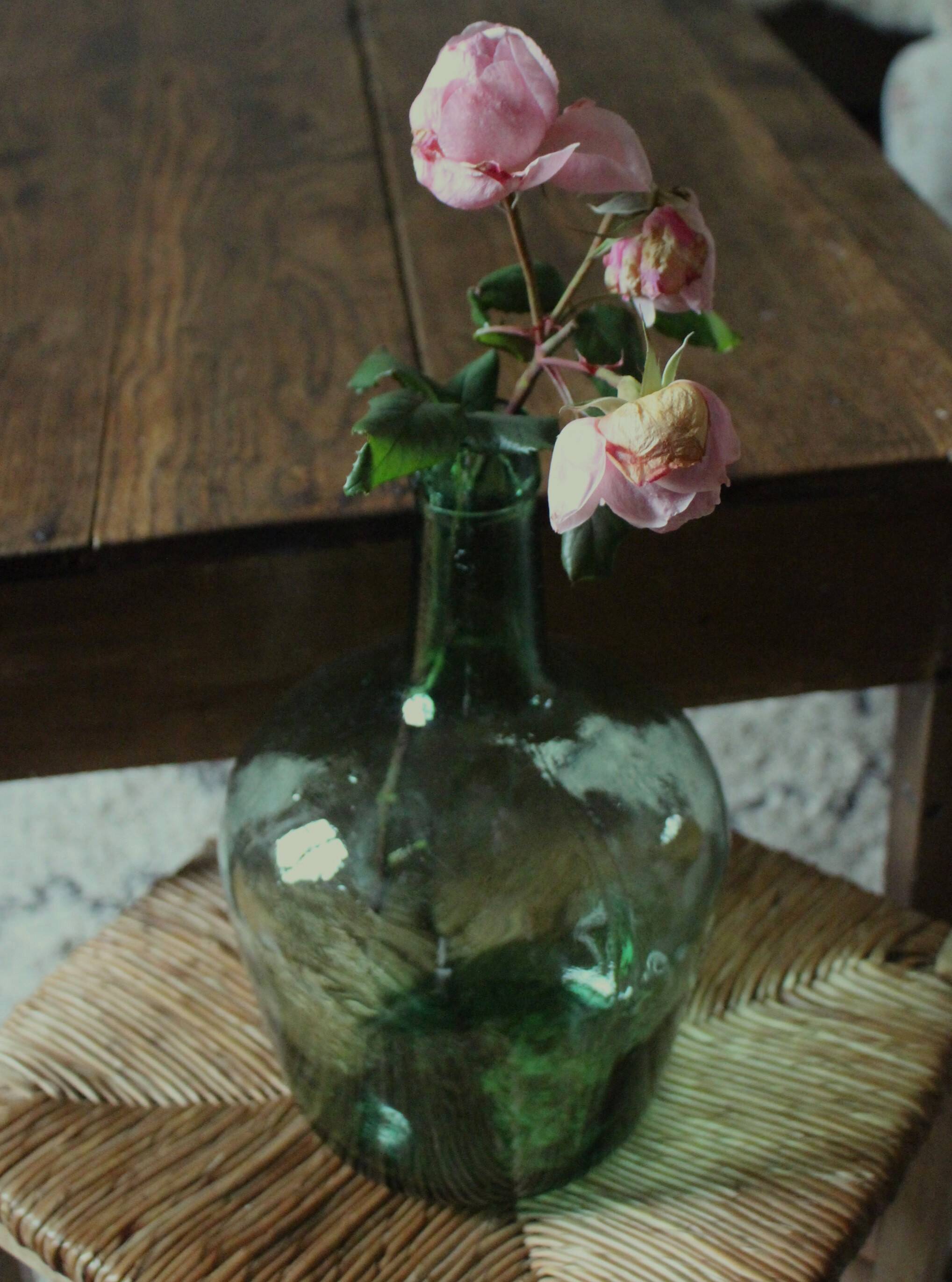 Bonbonne dame jeanne Viresa verre vert