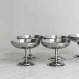 6 vintage stainless steel dessert bowls