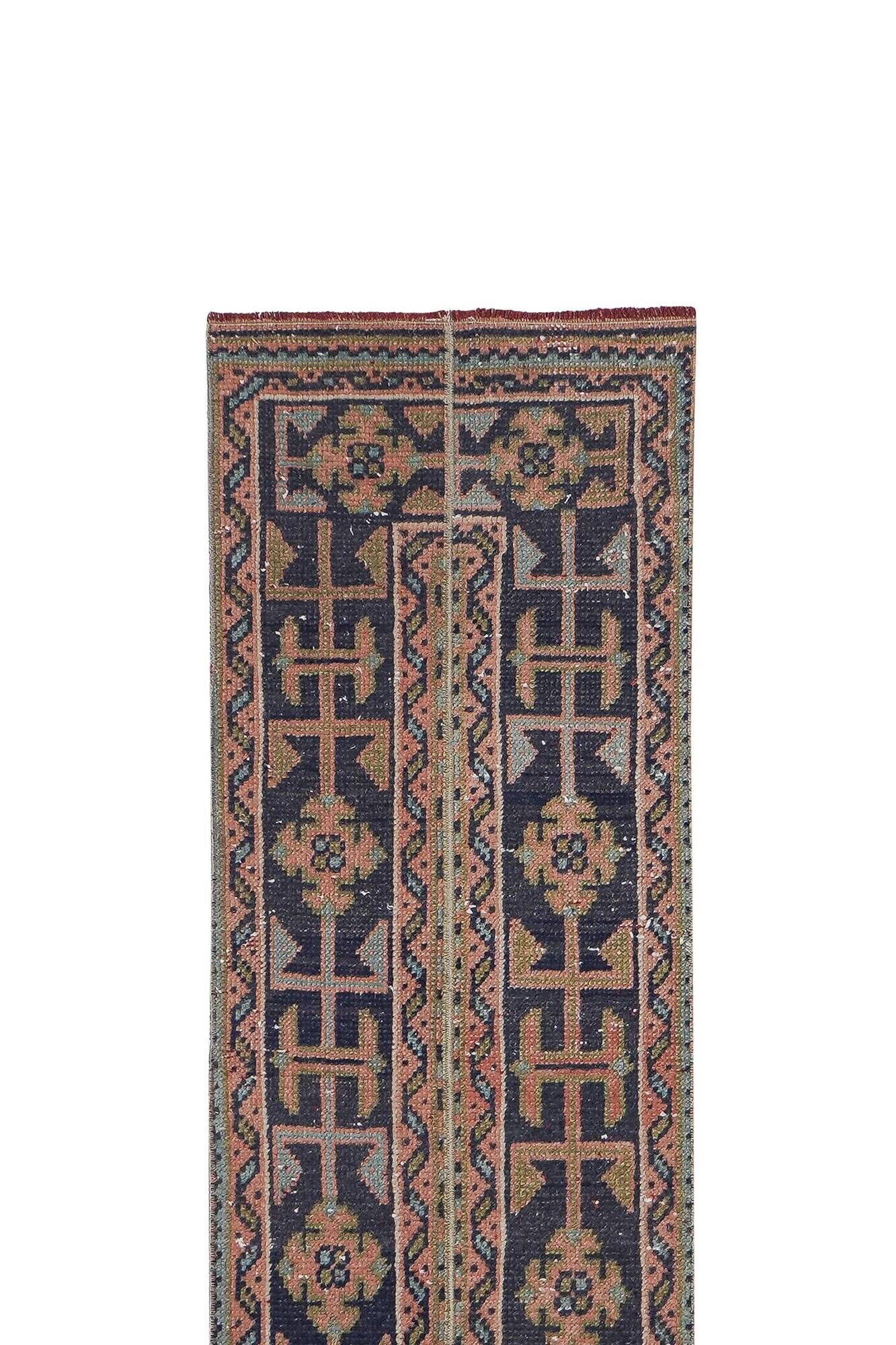 Vintage Turkish hallway rug 50x605 cm