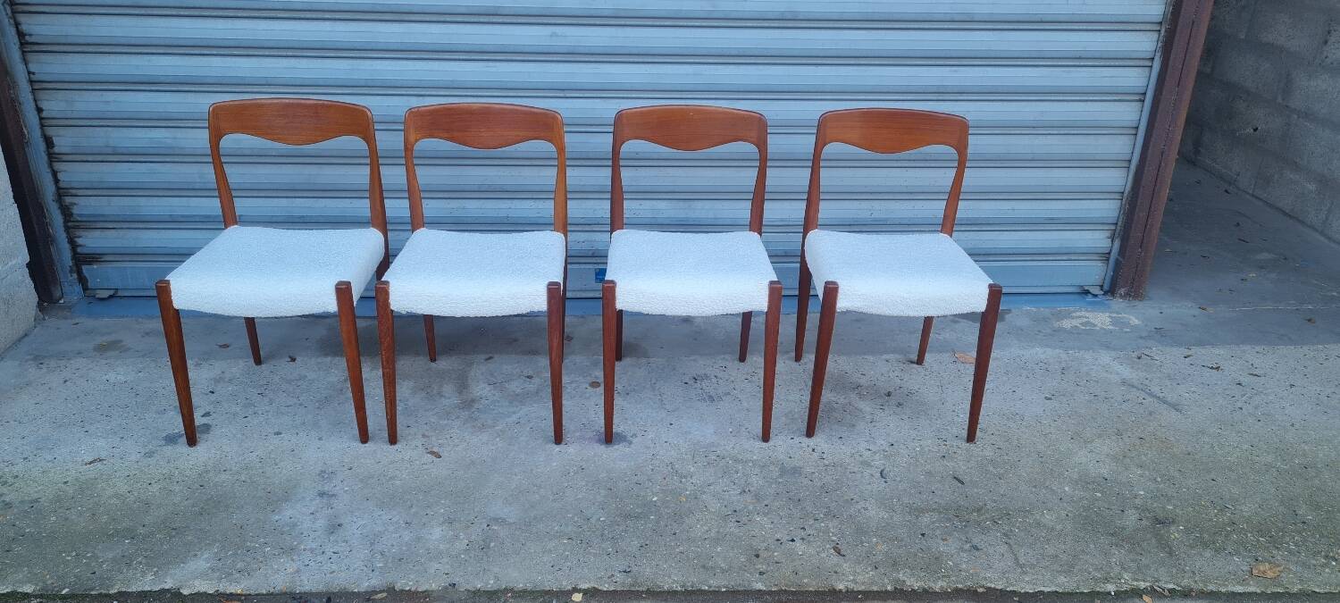 Set of 4 Scandinavian teak chairs