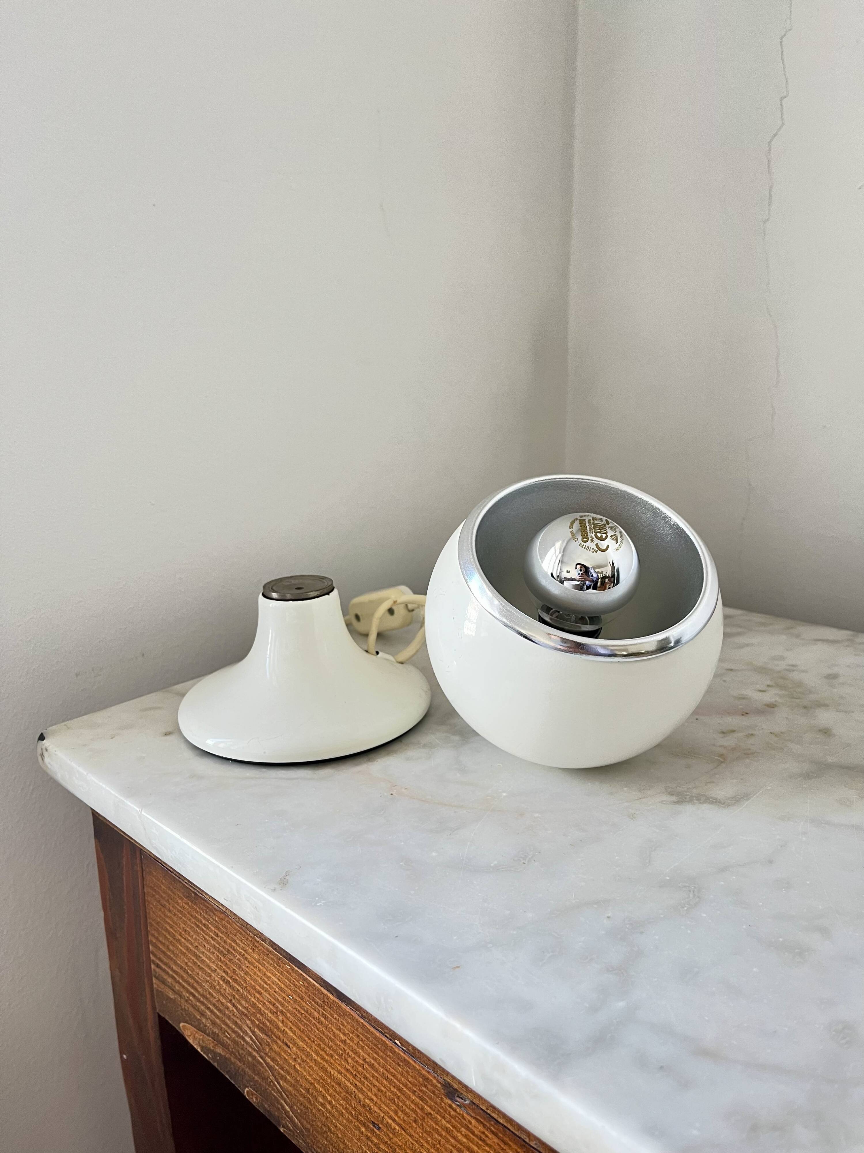 Rare LUCI Mod. C414 Magnetic Eyeball Table Lamp, Space Age Italy 1970s