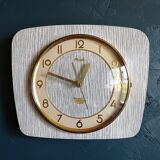 Vintage clock silent wall pendulum "Kienzle Formica white gray"