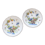 Pair of flat plates Sarreguemines decor Rouen