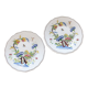 Pair of flat plates Sarreguemines decor Rouen