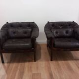 Paire de fauteuils par Arne Norell Suède années 1960