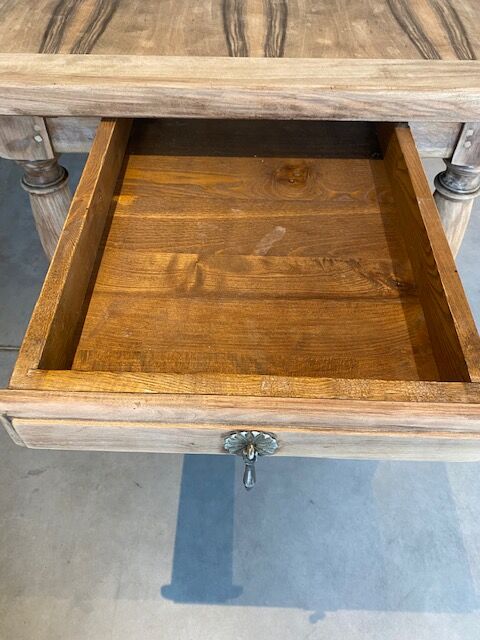Sandblasted farmhouse table with extensions