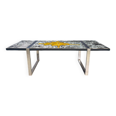 Table basse en céramique par Jean D'Asti, France, années 1960.