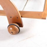 Wooden and glass serving trolley