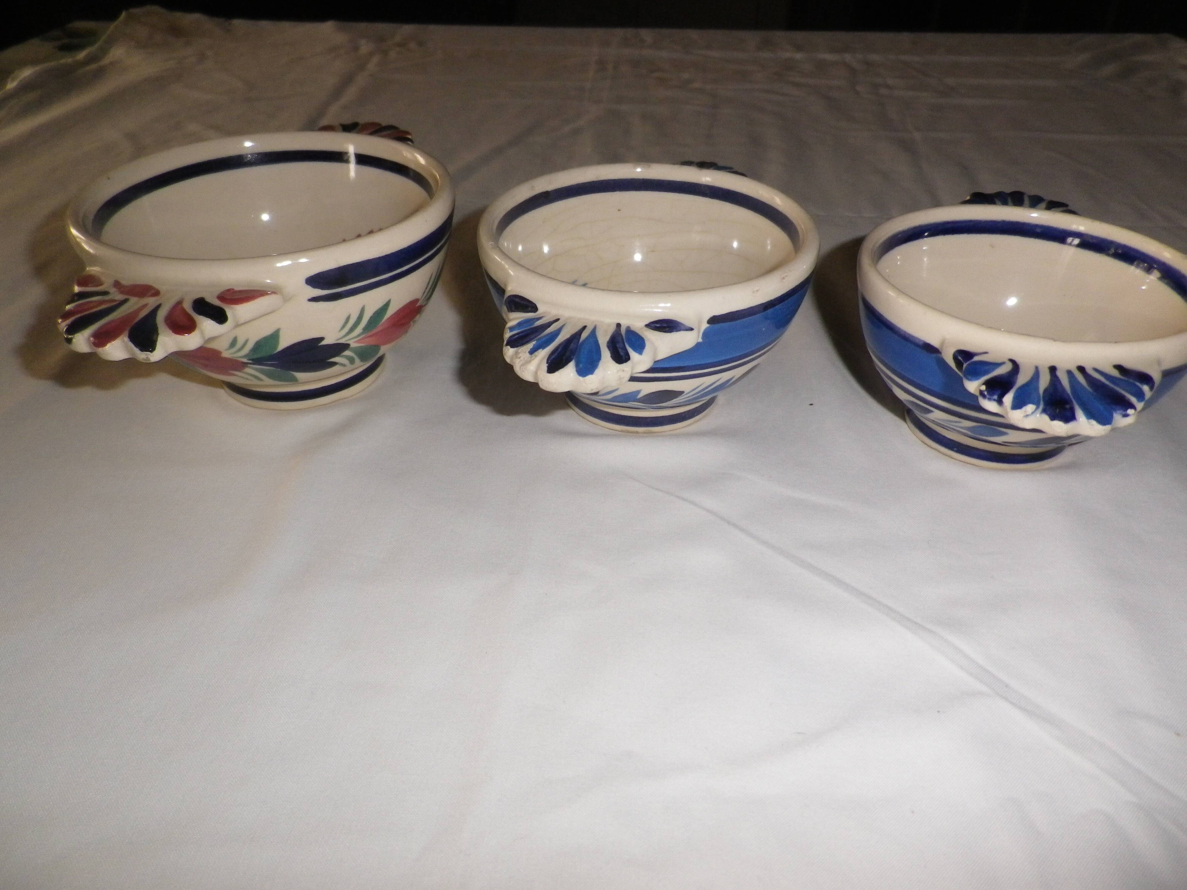lot de 3 bols a oreilles quimper