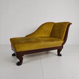 Superbe chaise longue Empire en acajou – vers 1800–1830 – pieds en pattes de lion sculptés