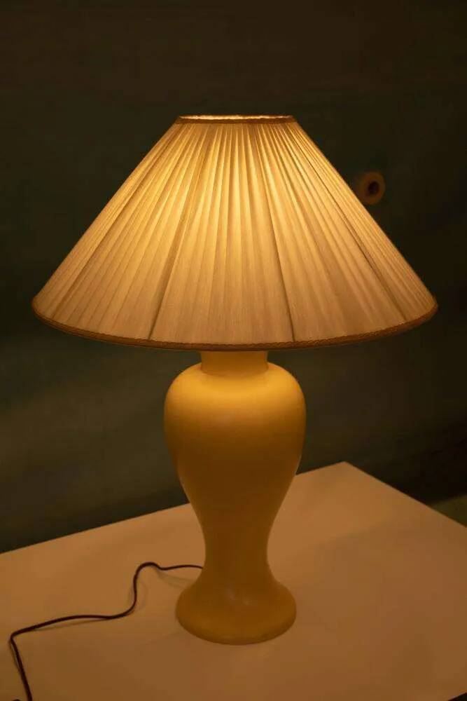 Vintage 1970s bohemian ceramic table lamp.