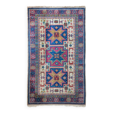 Tapis oriental vintage tissé à la main - Motifs animaux