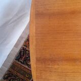 Vintage Scandinavian coffee table in teak and brass – 1960s