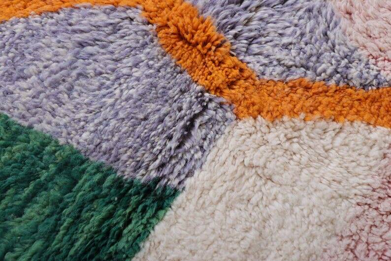 Handmade pure natural wool rug size