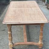 Renovated extendable farmhouse table in solid raw cherry wood 265cm