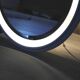 Large Round Vintage Ceramic Light Mirror Space Age 68cm - 1970s