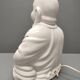 Seated Buddha lamp base ~ glazed and gold white ceramic ~ 80s